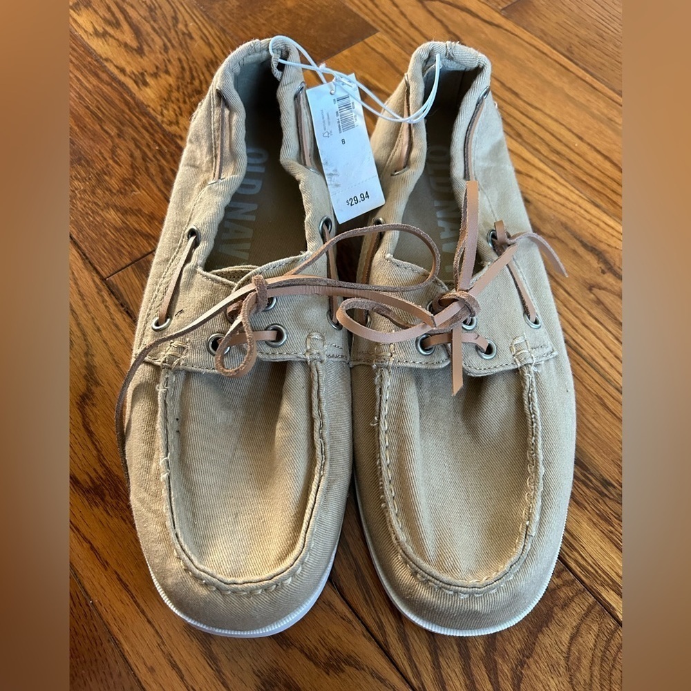 NWT Men’s Old Navy Light Brown Boat Shoes in Size 8 - Picture 7 of 7
